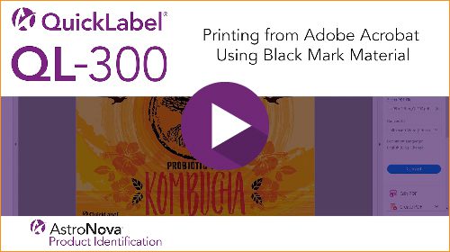 Série d'assistance technique QL-300 : Impression à partir d'Adobe Acrobat à l'aide d'un matériau à marque noire