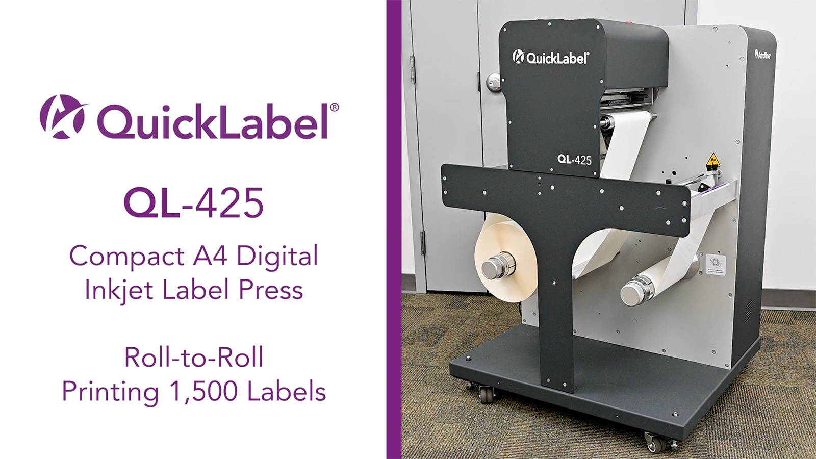 QuickLabel QL-425: Full 1,500 Label Print Run (Roll-to-Roll)